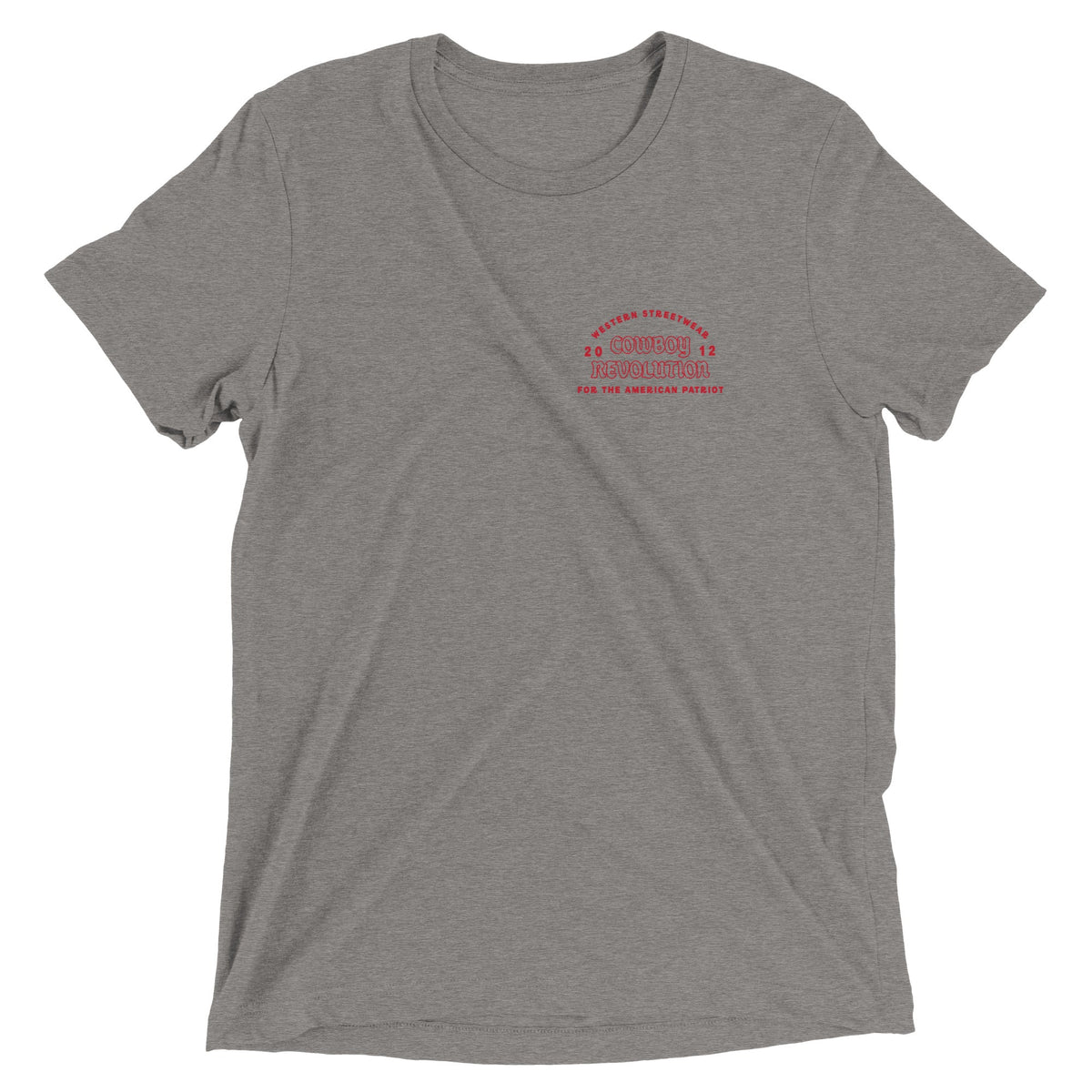 Cowboy Code No. 10 Know Where to Draw the Line tee in Grey, front view, Cowboy Revolution Western graphic t-shirt