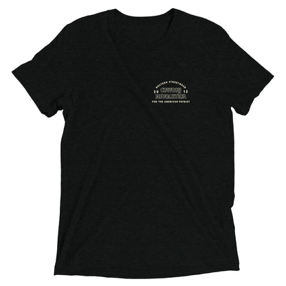 Cowboy Code No. 1 Live Each Day With Courage tee in Solid Black, front view, Cowboy Revolution Western graphic t-shirt