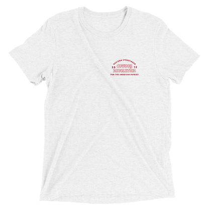 Cowboy Code No. 10 Know Where to Draw the Line tee in Solid White, front view, Cowboy Revolution Western graphic t-shirt