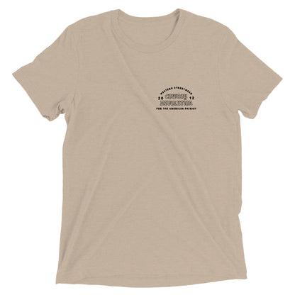 Cowboy Code No. 2 Take Pride in Your Work tee in Tan, front view, Cowboy Revolution Western graphic t-shirt