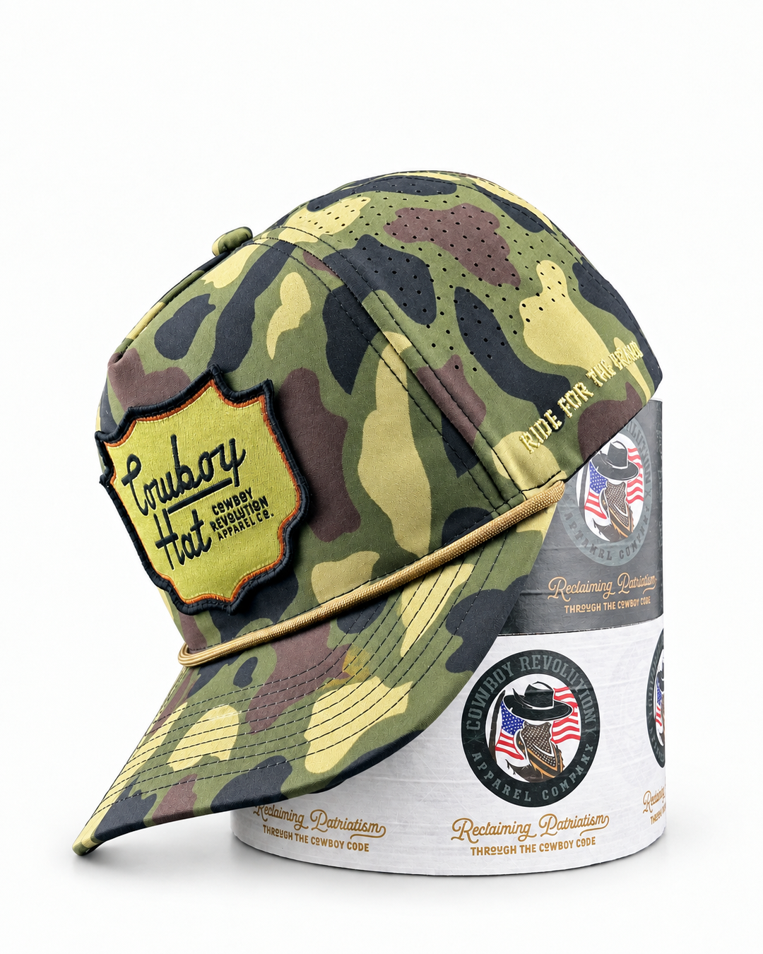 Cowboy Revolution The Point "Cowboy Hat" Patch - Woodland Camo, product photo
